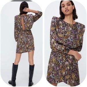 New Zara paisley print mini dress/ XL